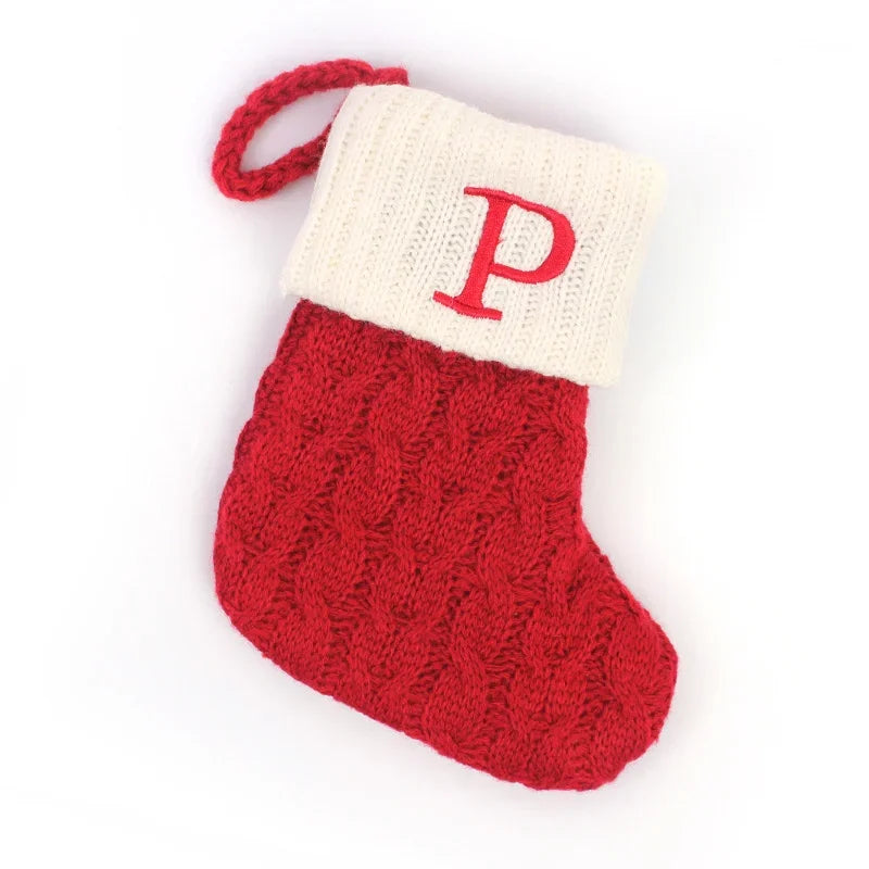 Personalized Knitted Christmas Stocking Decoration