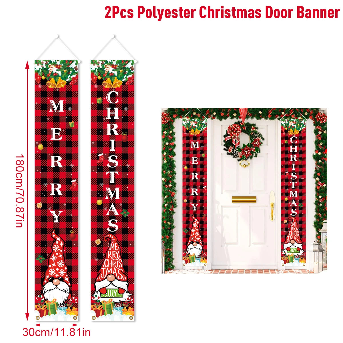 Merry Christmas 2025 Festive Door Banner