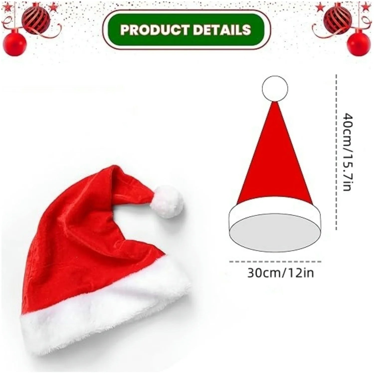 Fluffy Red Santa Hats for Adults
