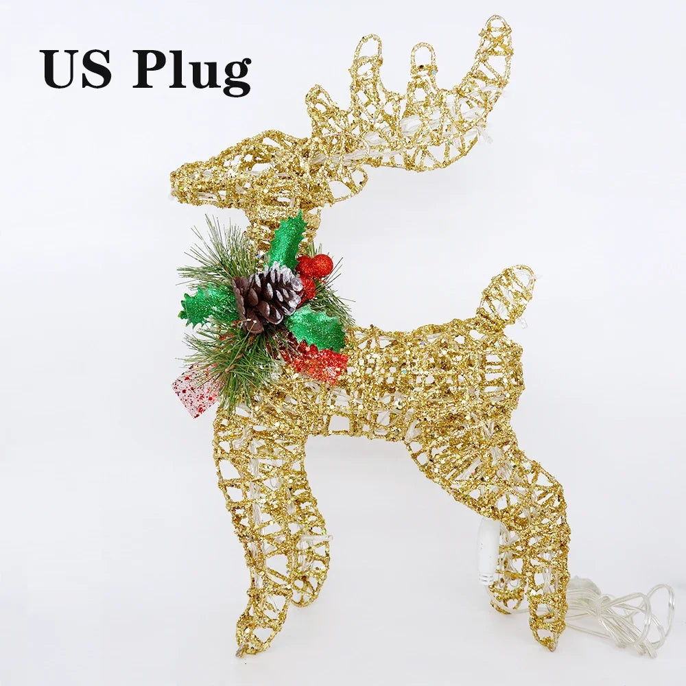 Golden Iron Reindeer Christmas Ornament