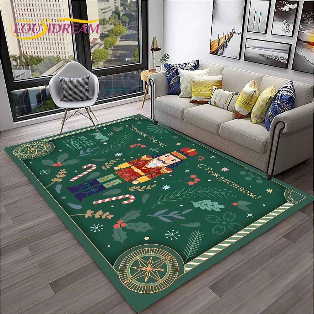Nutcracker Christmas Cartoon Floor Rug