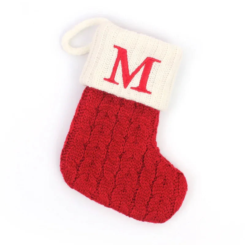 Personalized Knitted Christmas Stocking Decoration