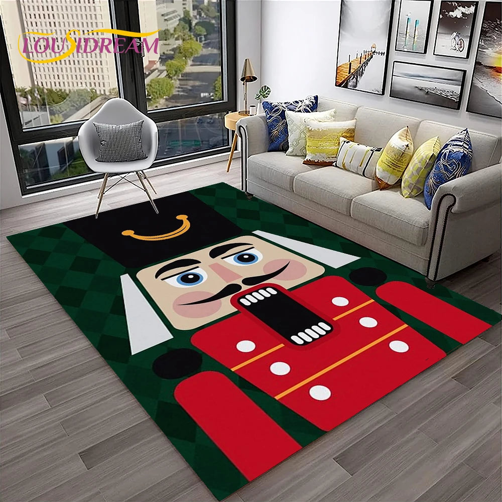 Nutcracker Christmas Cartoon Floor Rug