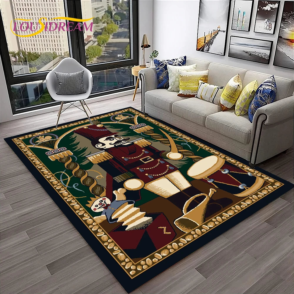 Nutcracker Christmas Cartoon Floor Rug