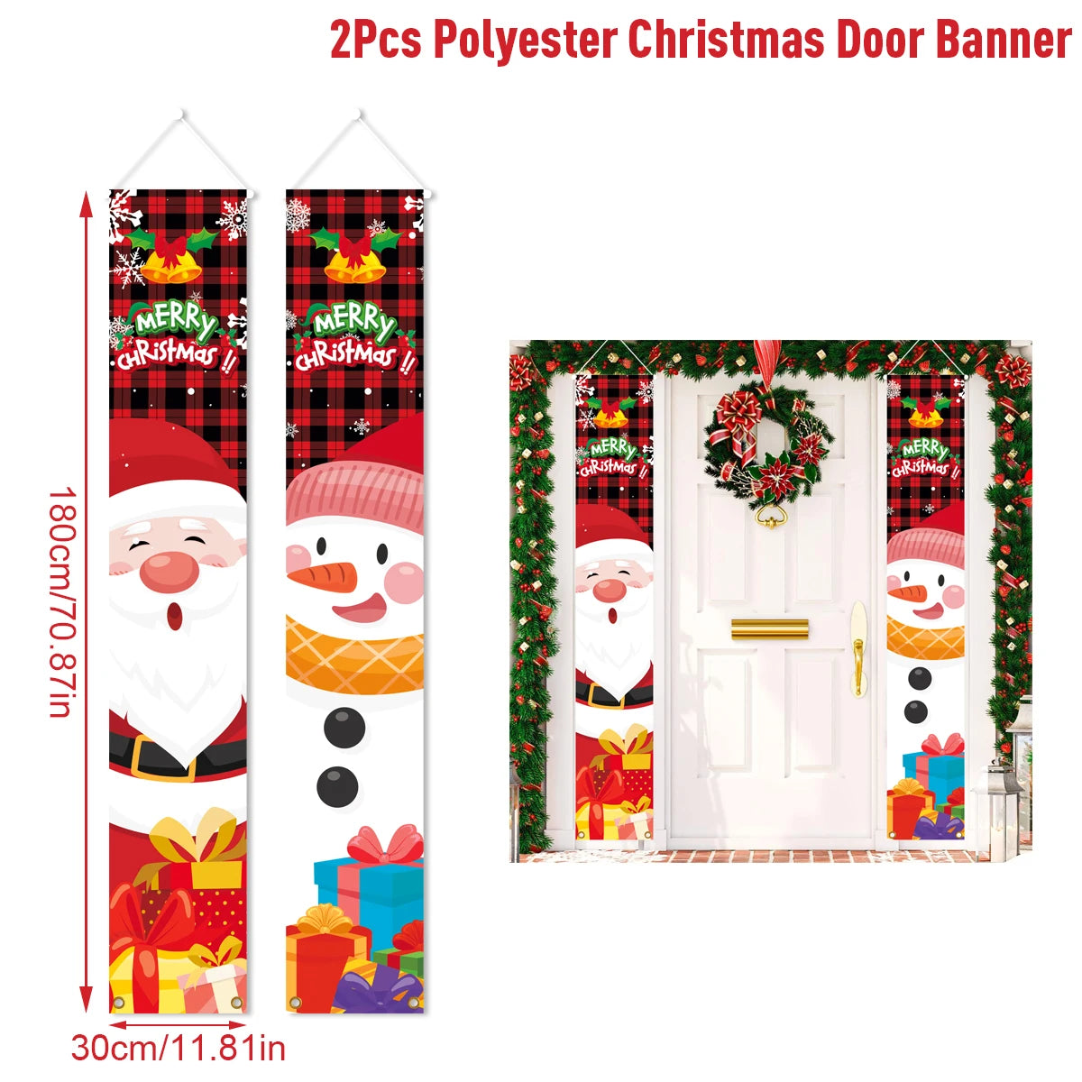Merry Christmas 2025 Festive Door Banner