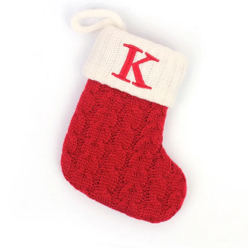 Personalized Knitted Christmas Stocking Decoration