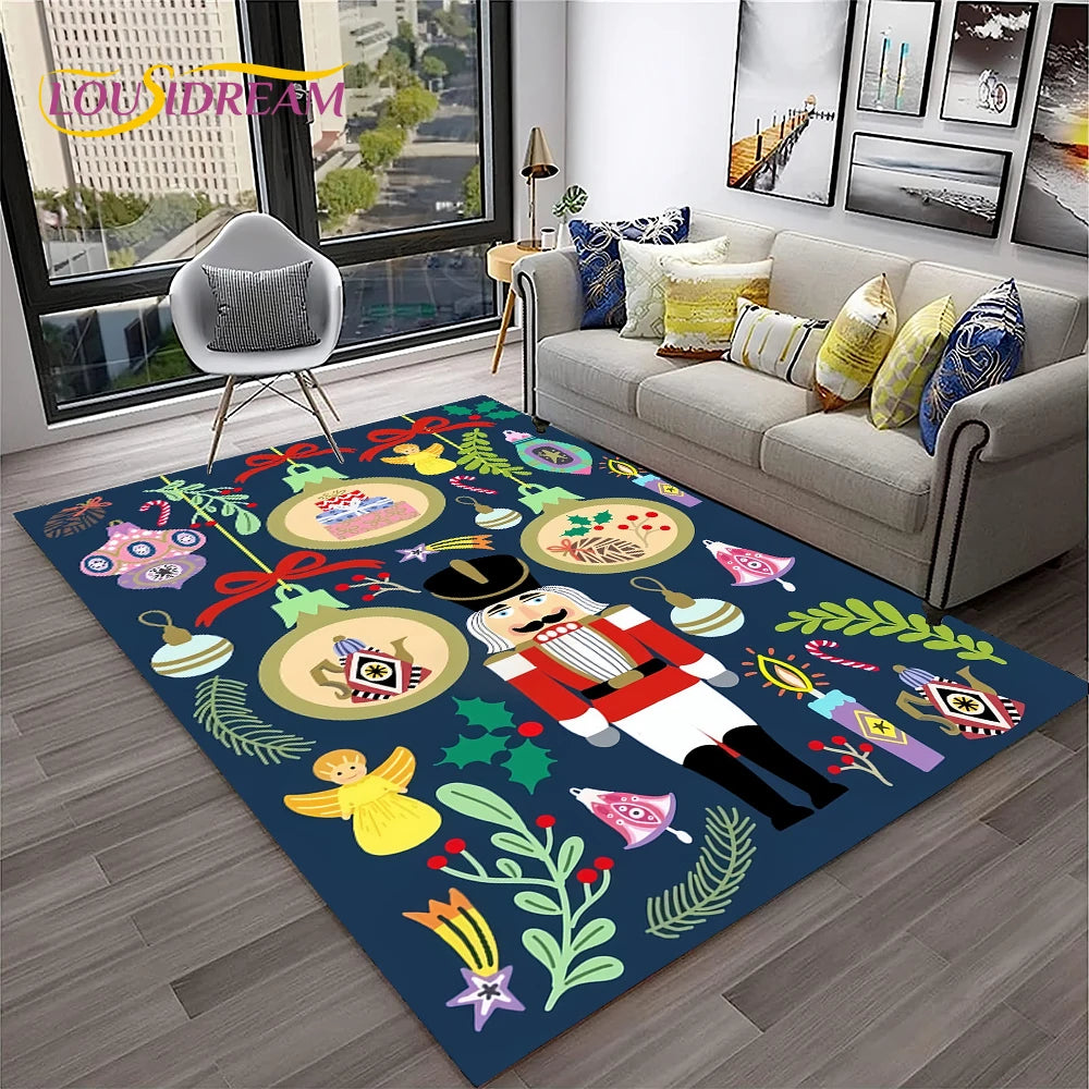Nutcracker Christmas Cartoon Floor Rug