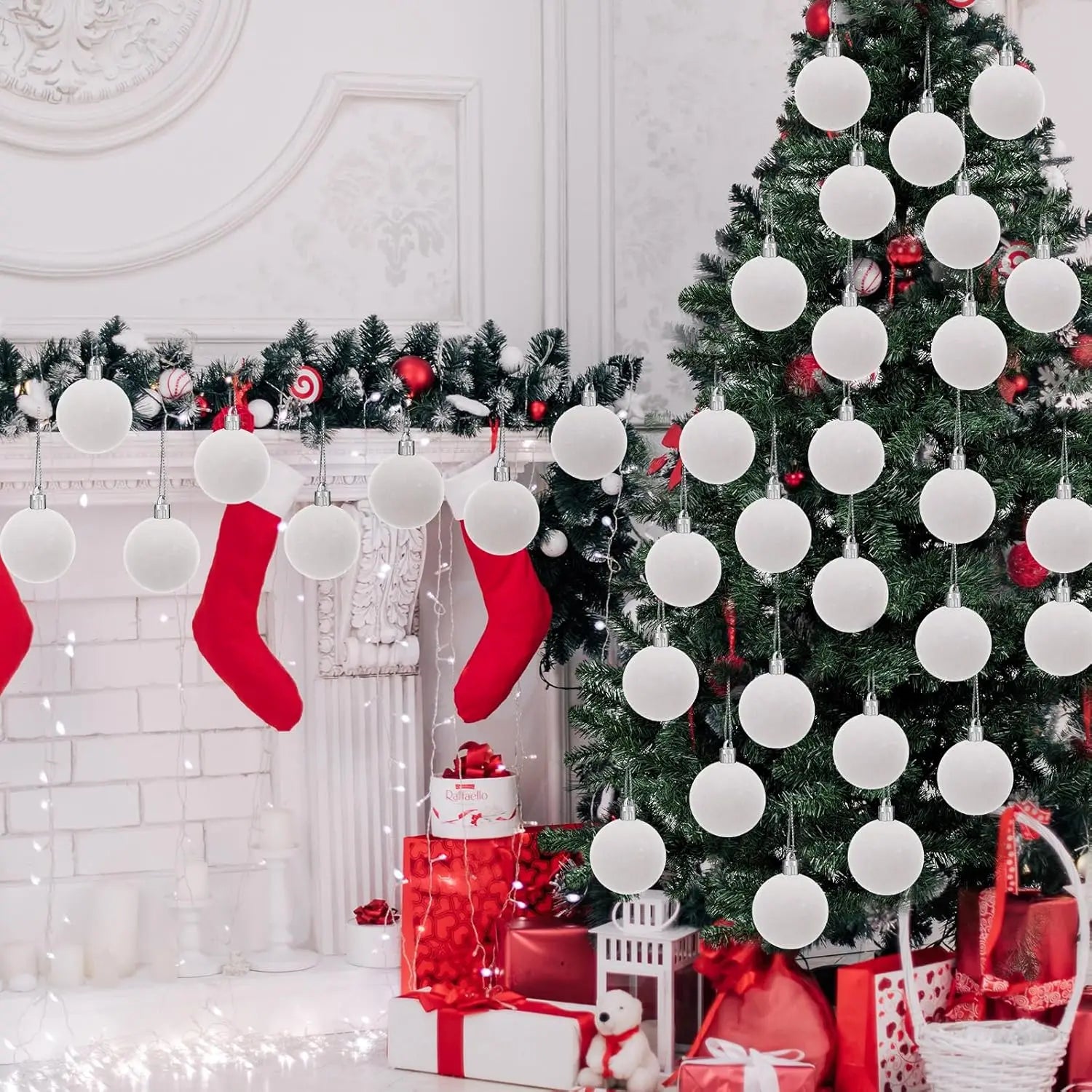 6cm Red Velvet Christmas Tree Ornaments