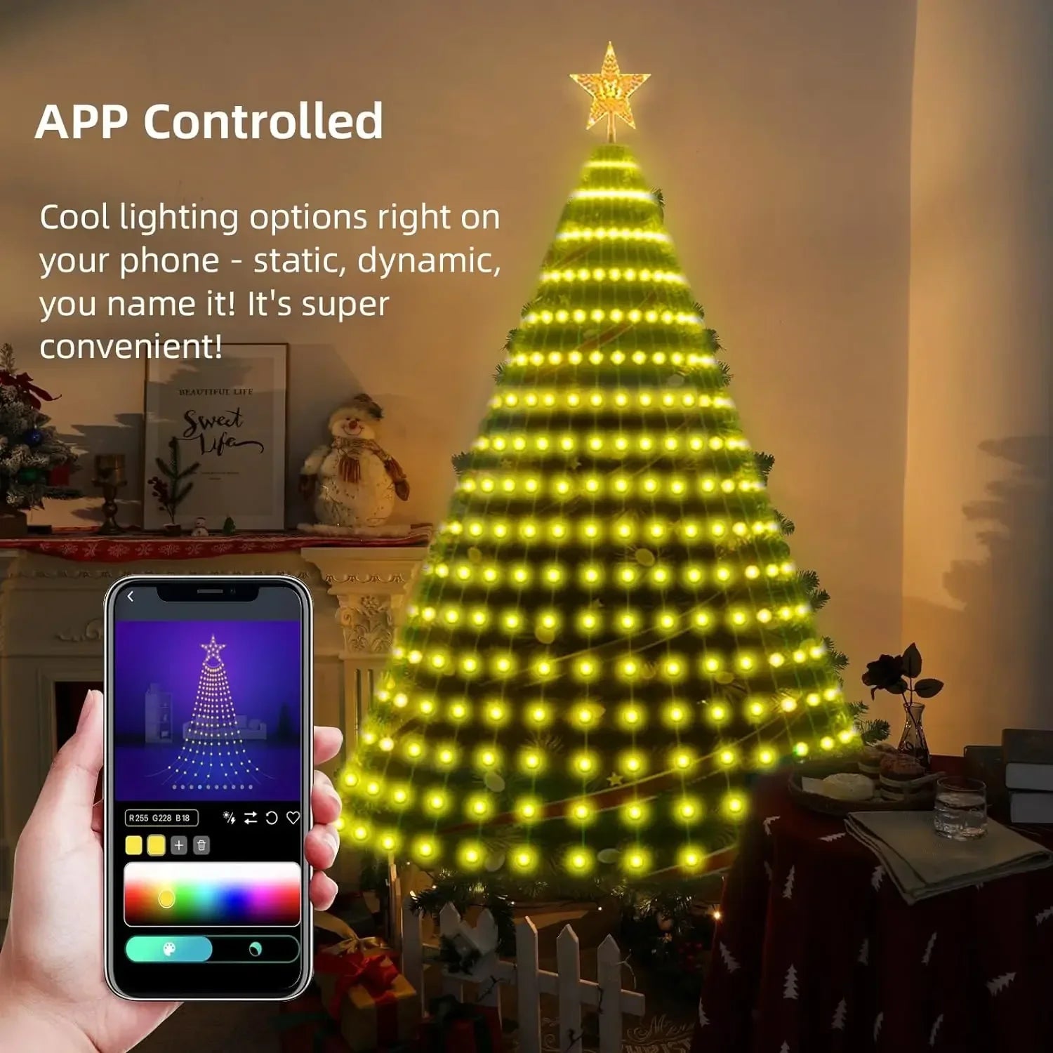 Smart RGB Christmas Tree Star Lights