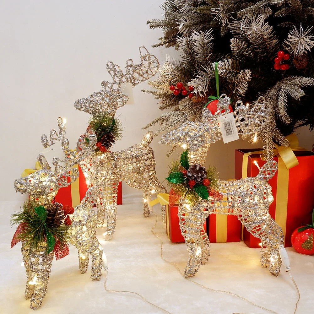 Golden Iron Reindeer Christmas Ornament