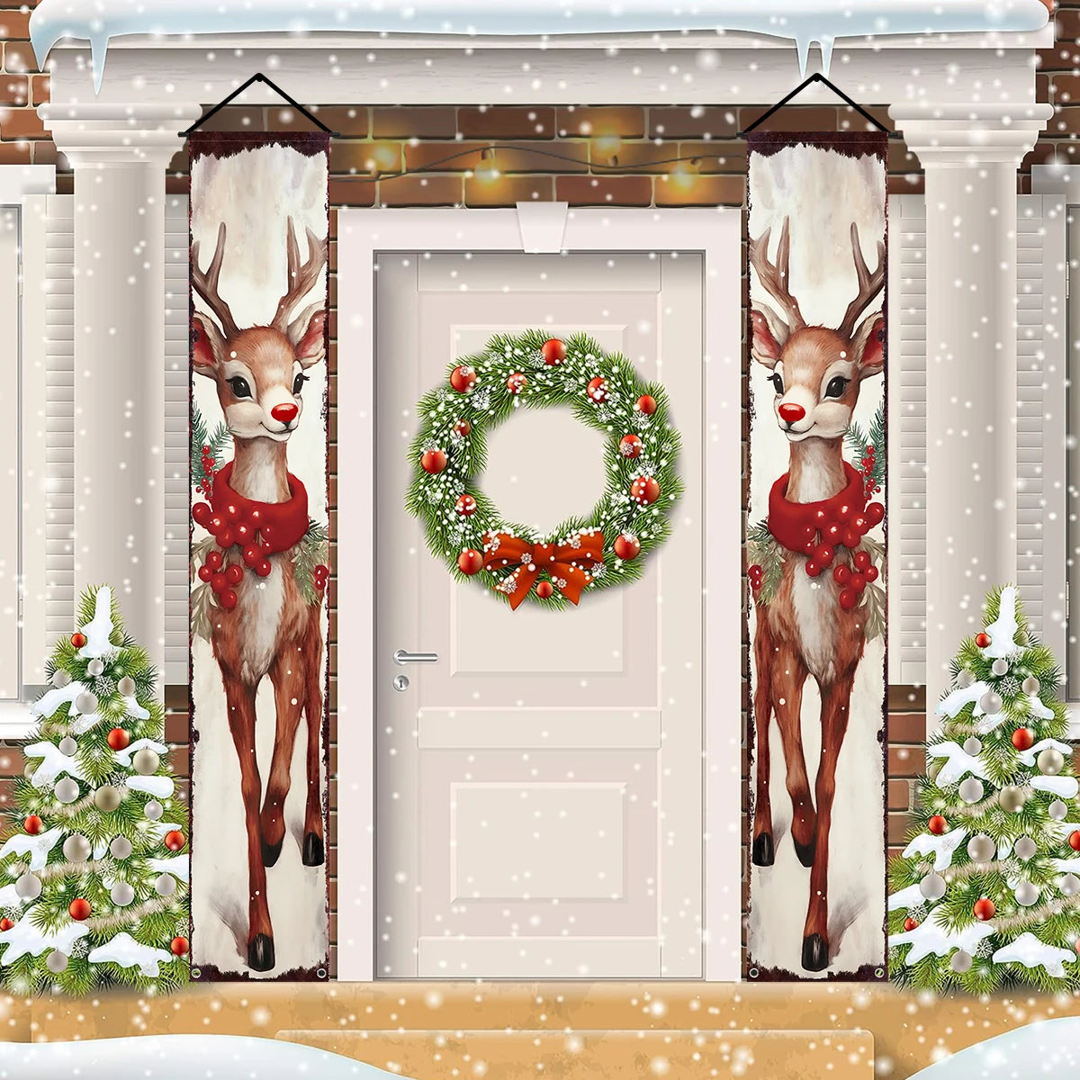 Merry Christmas 2025 Festive Door Banner