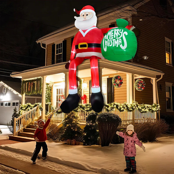 8FT Inflatable Santa with LED Present Bag