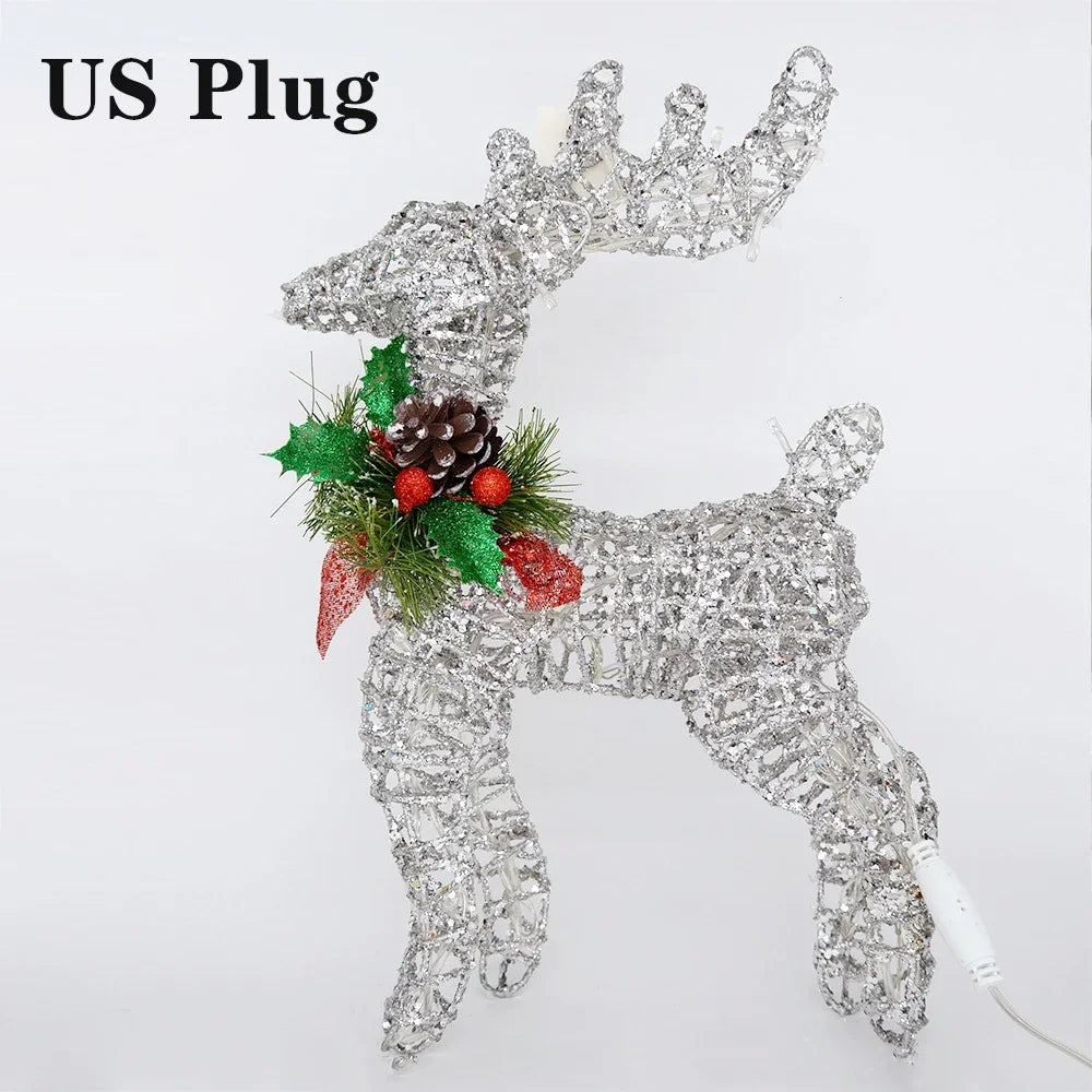 Golden Iron Reindeer Christmas Ornament