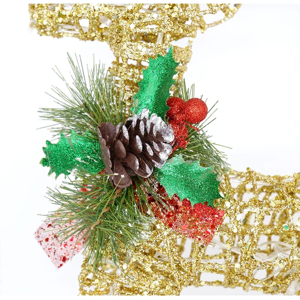 Golden Iron Reindeer Christmas Ornament