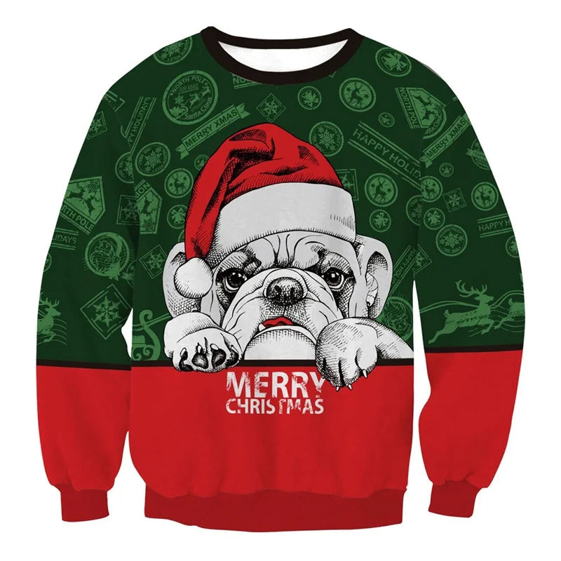 Men’s 3D Printed Reindeer Christmas Sweatshirt