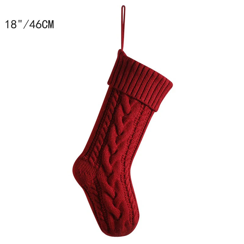 Large Cable Knit Christmas Stockings for Kids
