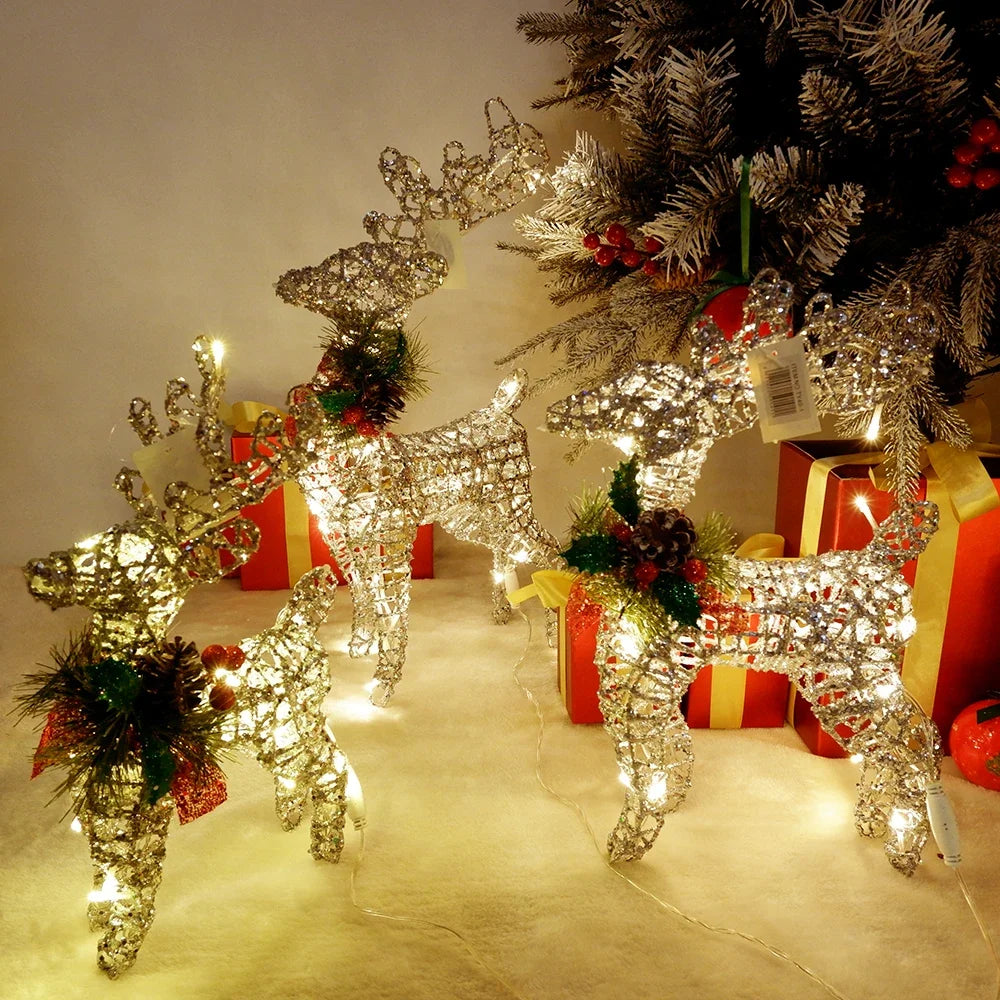 Golden Iron Reindeer Christmas Ornament