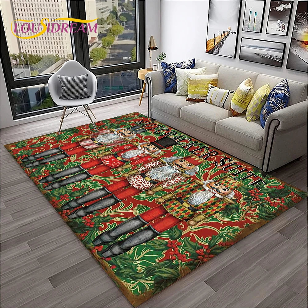Nutcracker Christmas Cartoon Floor Rug