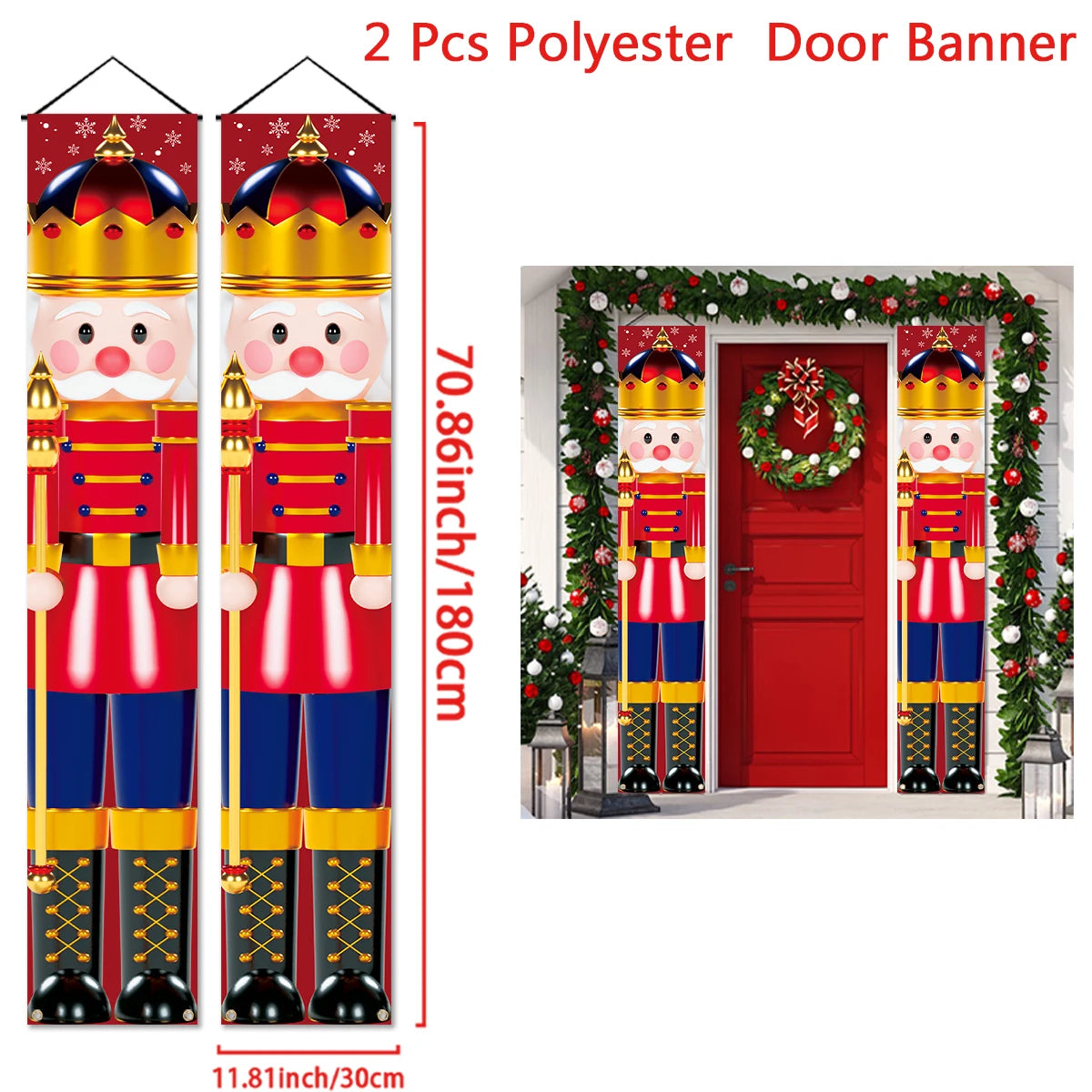 Merry Christmas 2025 Festive Door Banner