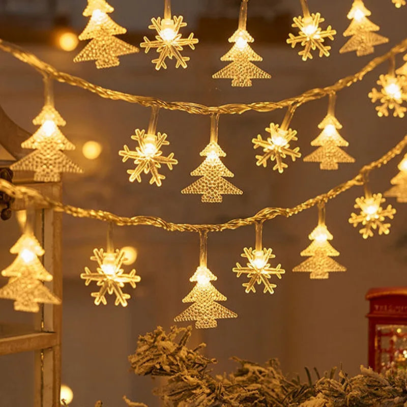 Snowflake LED Christmas Tree String Lights