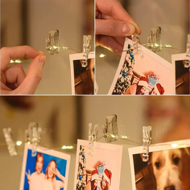 LED Fairy Lights Photo Clip String Light USB/Battery Powered Garland Lights For Bedroom Christmas Party Photo Wall Wedding Decor