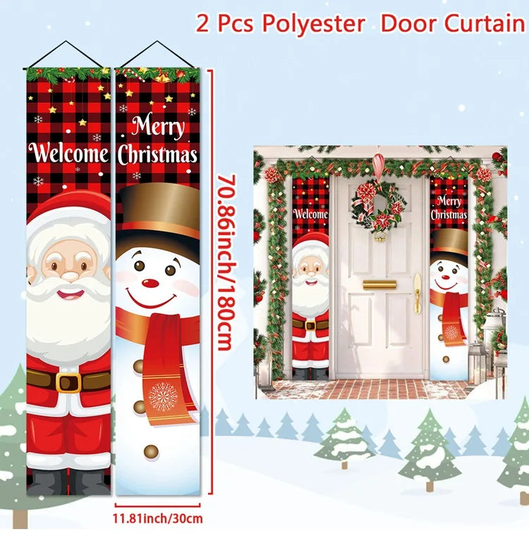 Merry Christmas 2025 Festive Door Banner