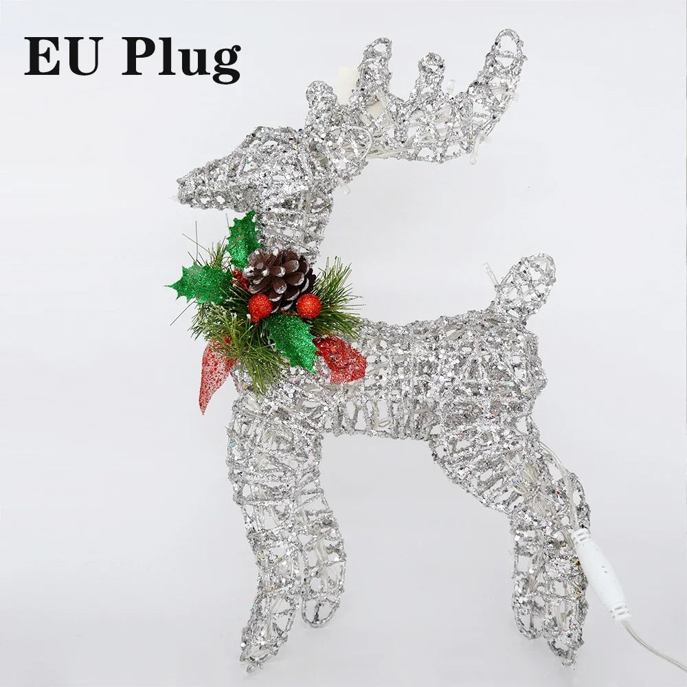 Golden Iron Reindeer Christmas Ornament