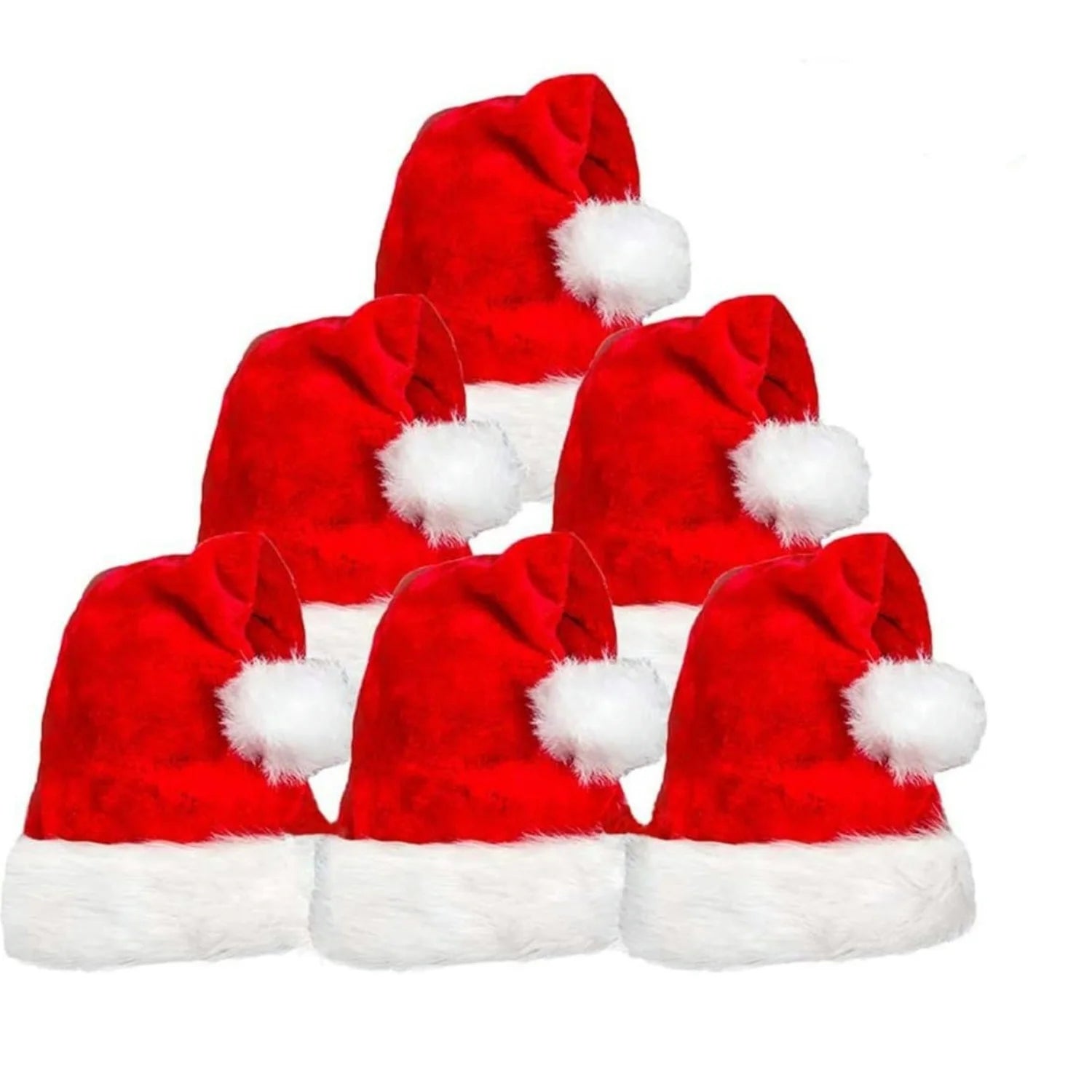 Fluffy Red Santa Hats for Adults