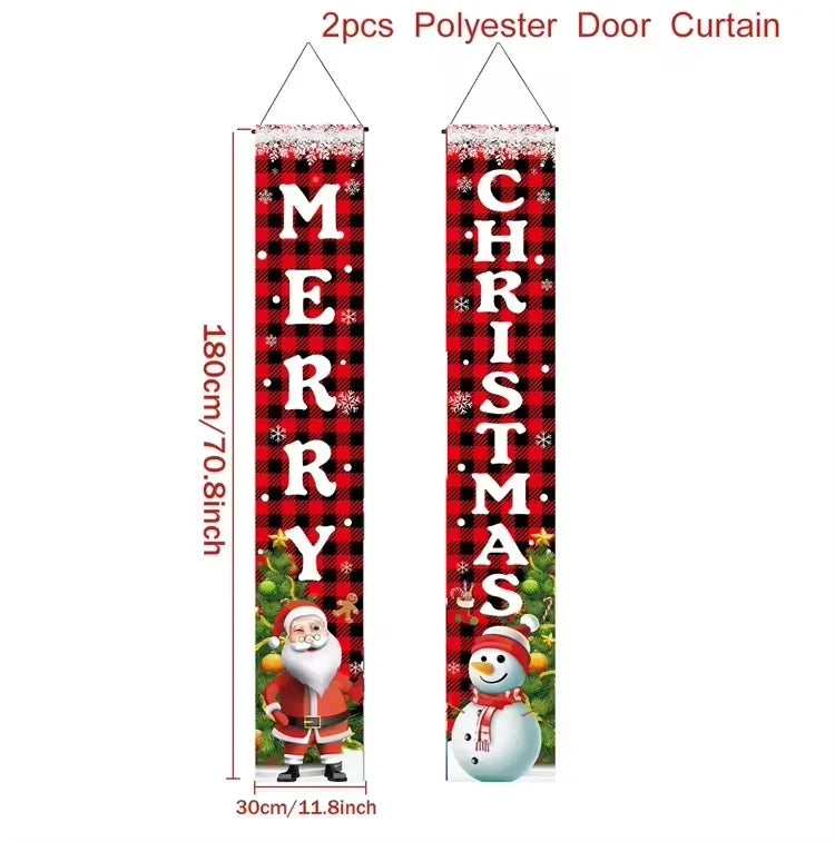 Merry Christmas 2025 Festive Door Banner