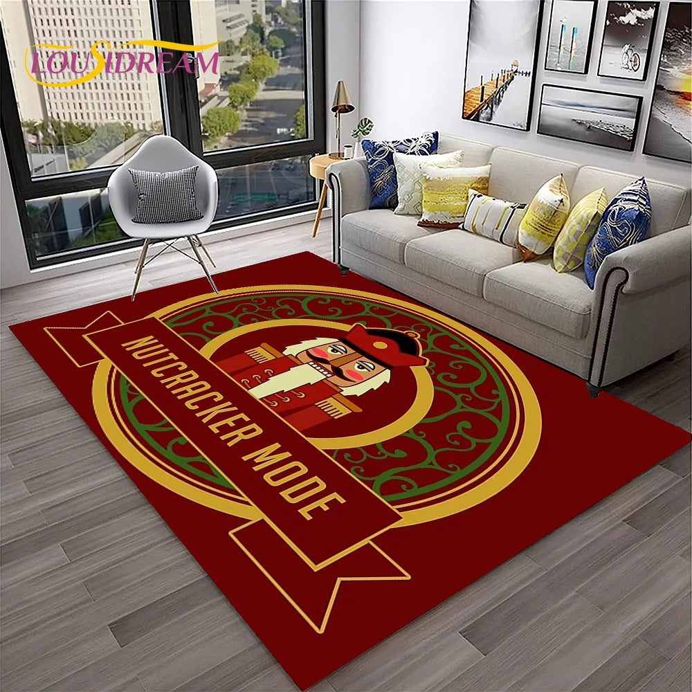 Nutcracker Christmas Cartoon Floor Rug