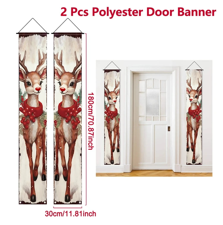 Merry Christmas 2025 Festive Door Banner