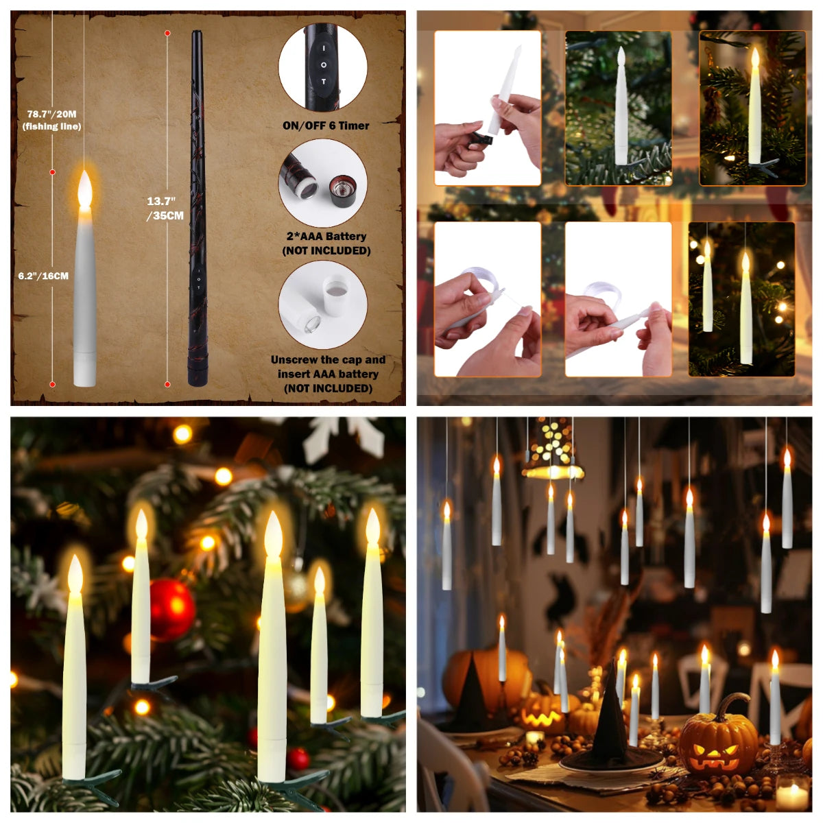 Flameless LED Taper Christmas Candles