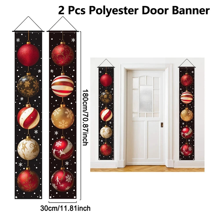 Merry Christmas 2025 Festive Door Banner