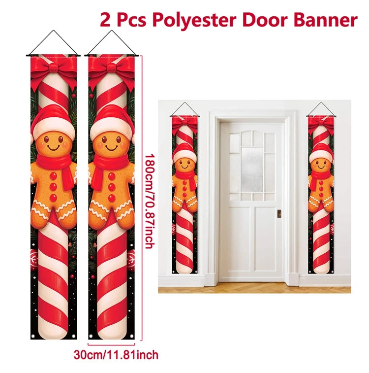 Merry Christmas 2025 Festive Door Banner
