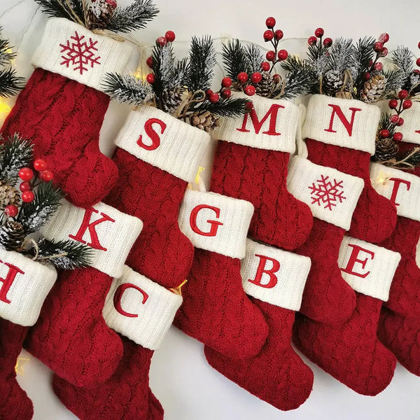 Personalized Knitted Christmas Stocking Decoration