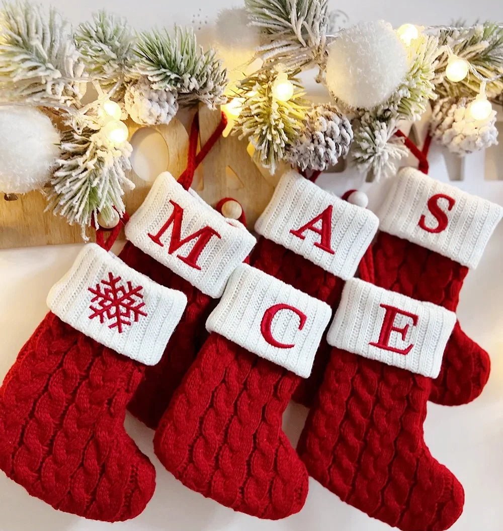 Personalized Knitted Christmas Stocking Decoration