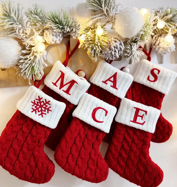 Personalized Knitted Christmas Stocking Decoration