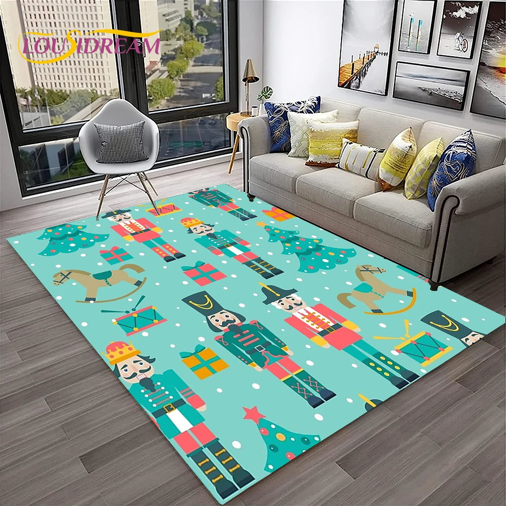 Nutcracker Christmas Cartoon Floor Rug