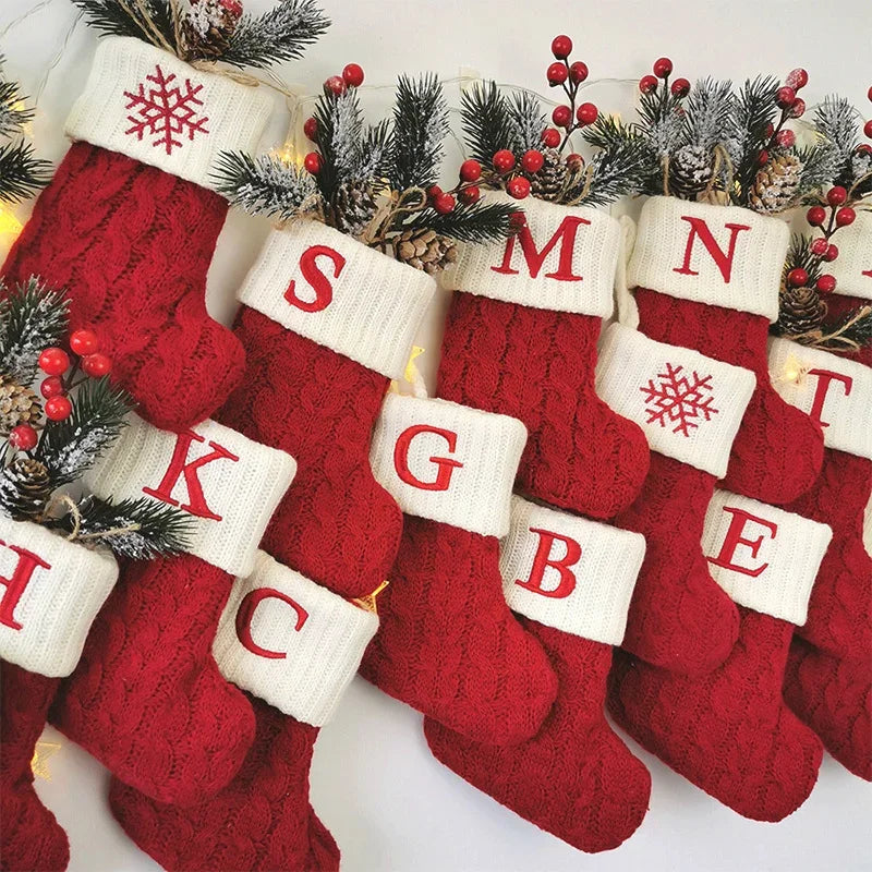 Personalized Knitted Christmas Stocking Decoration