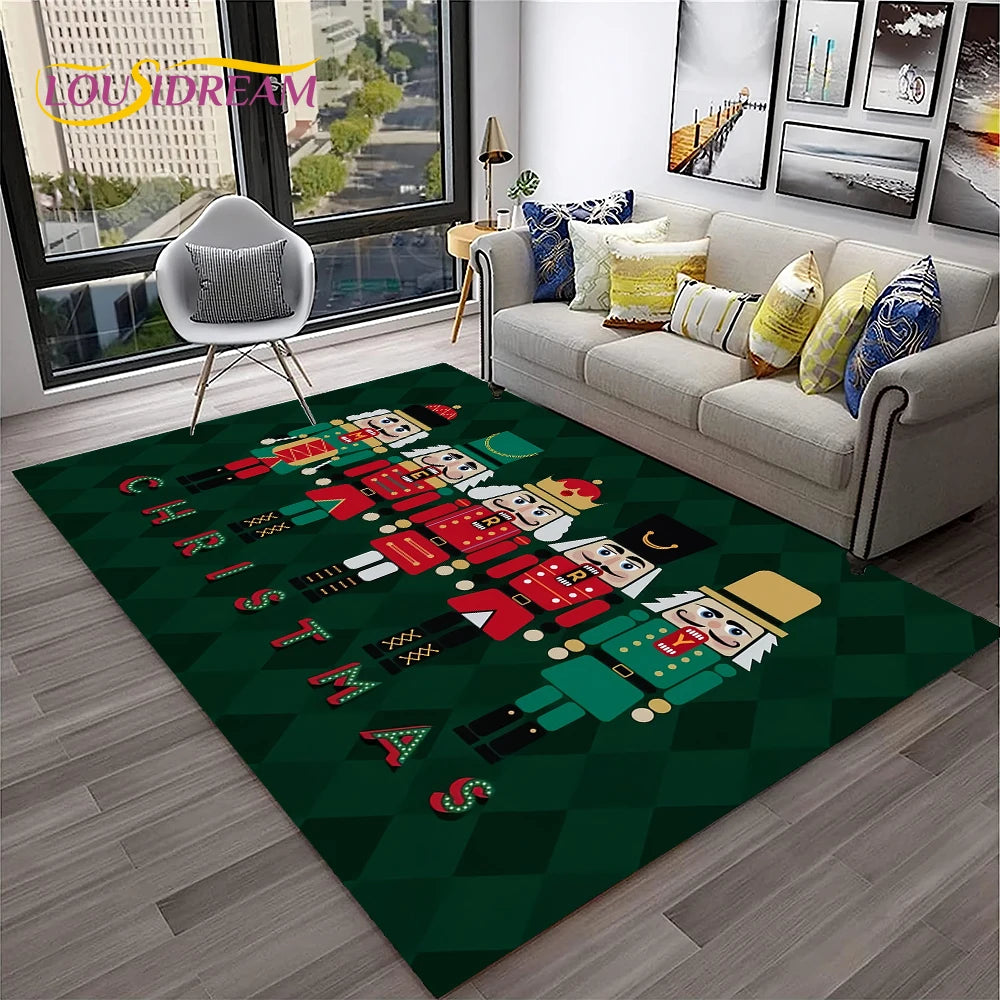 Nutcracker Christmas Cartoon Floor Rug