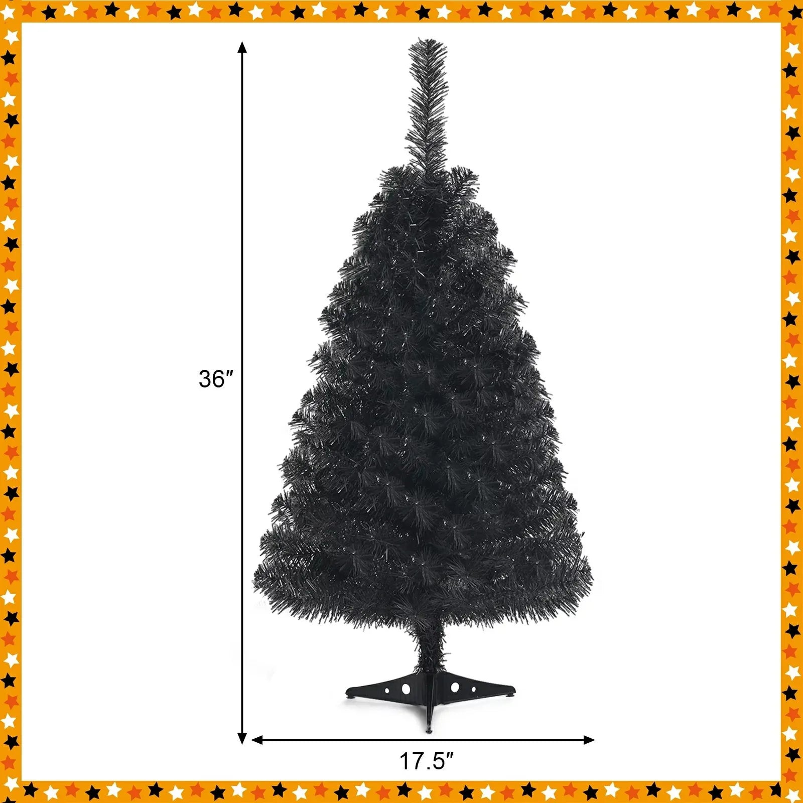 3 Ft Black Artificial Holiday Decoration Tree