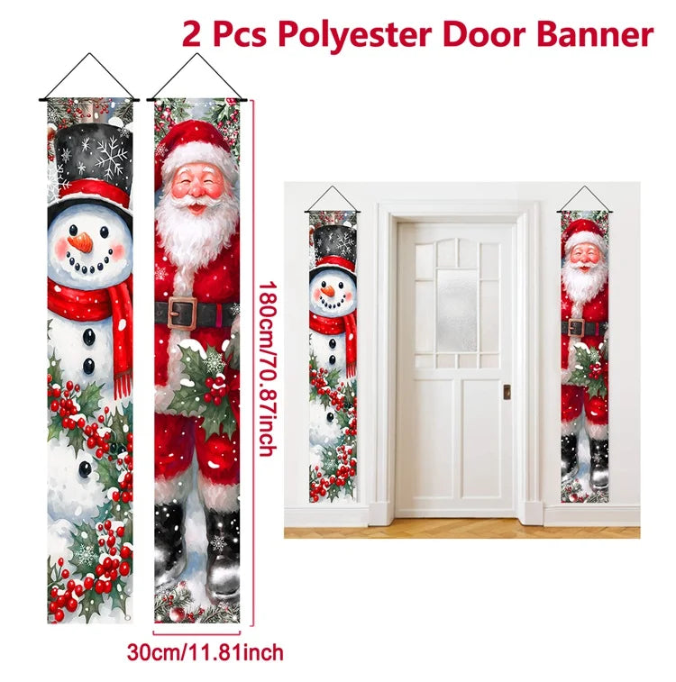Merry Christmas 2025 Festive Door Banner