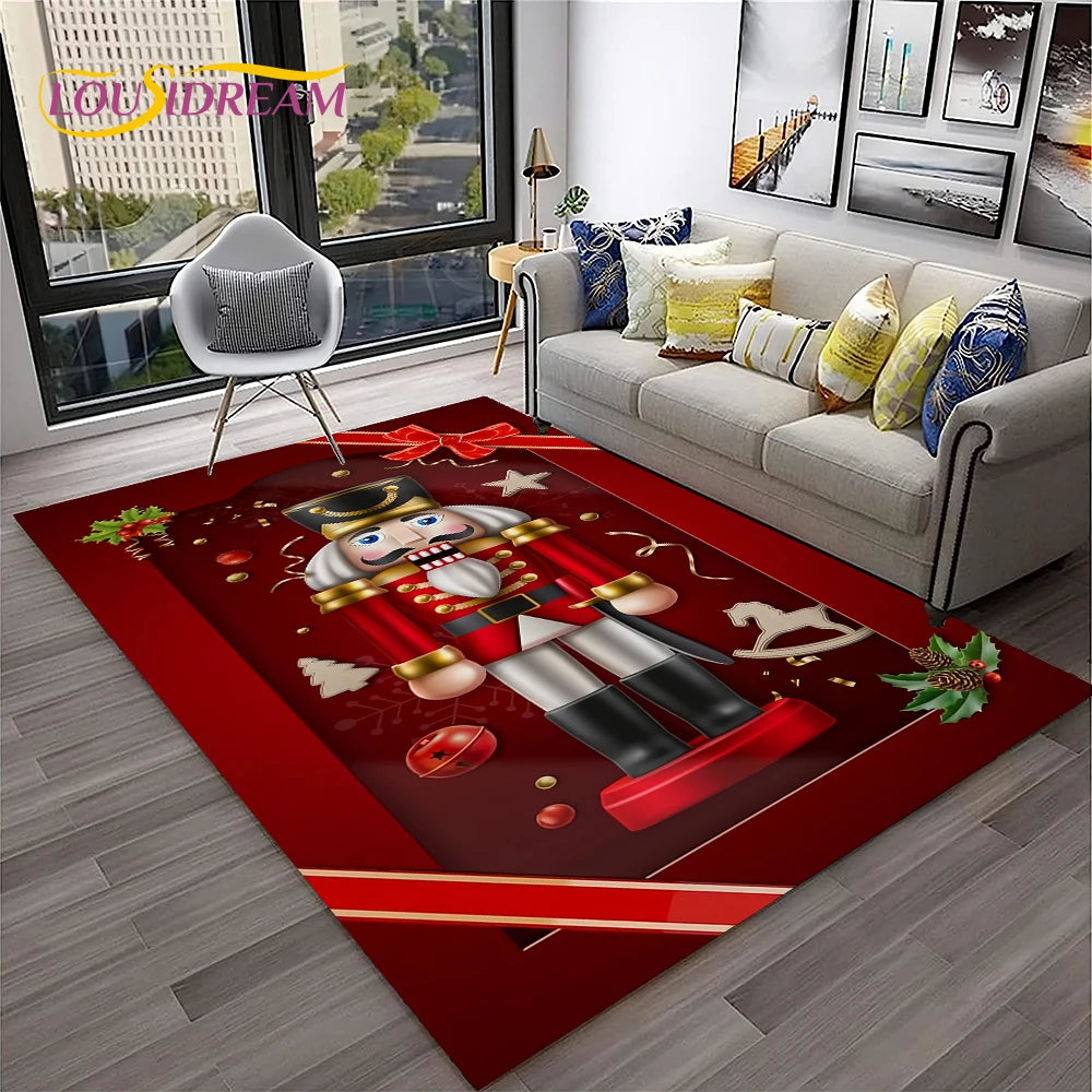 Nutcracker Christmas Cartoon Floor Rug