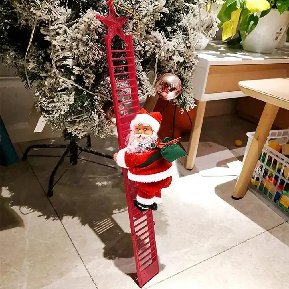 Climbing Santa Ladder with Music