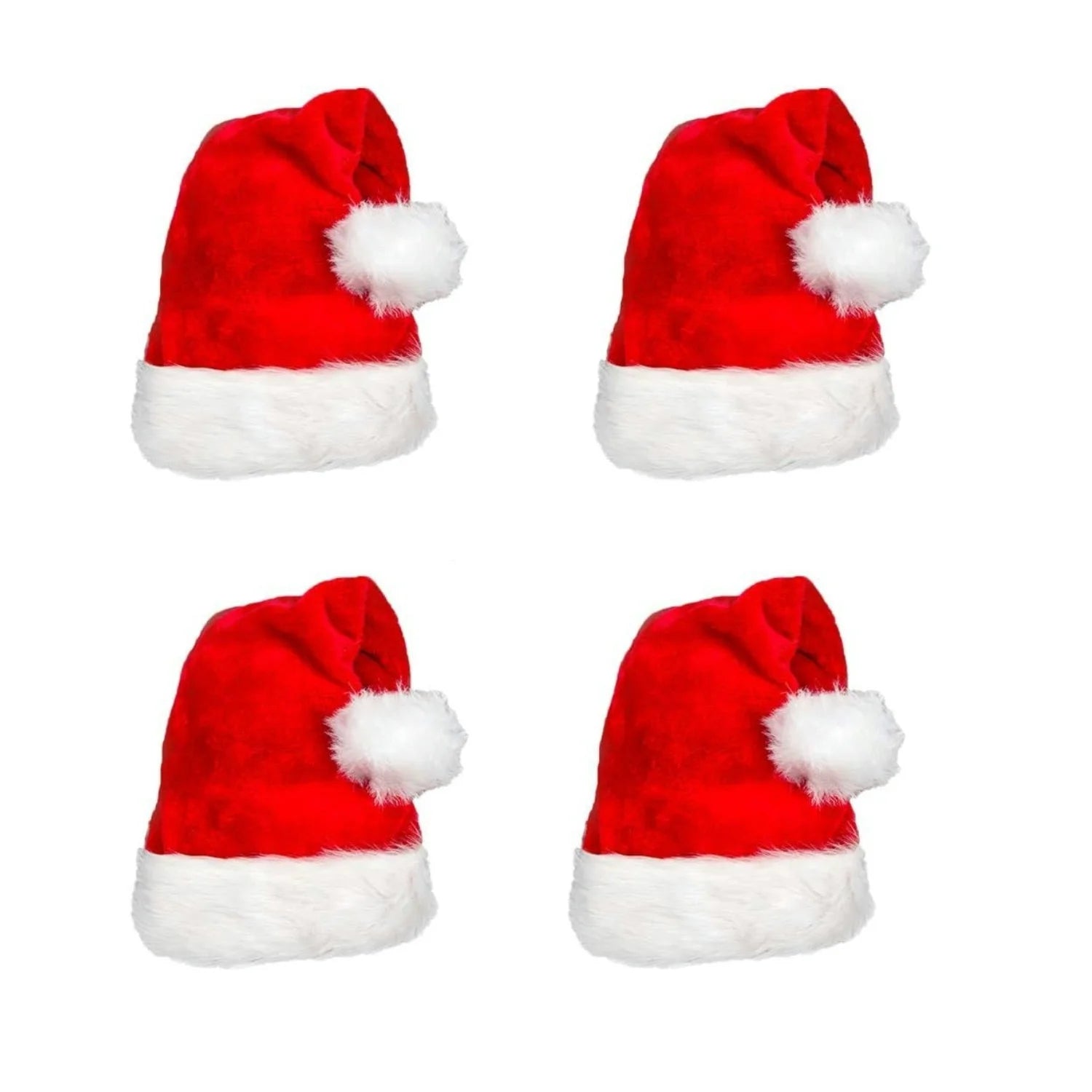 Fluffy Red Santa Hats for Adults