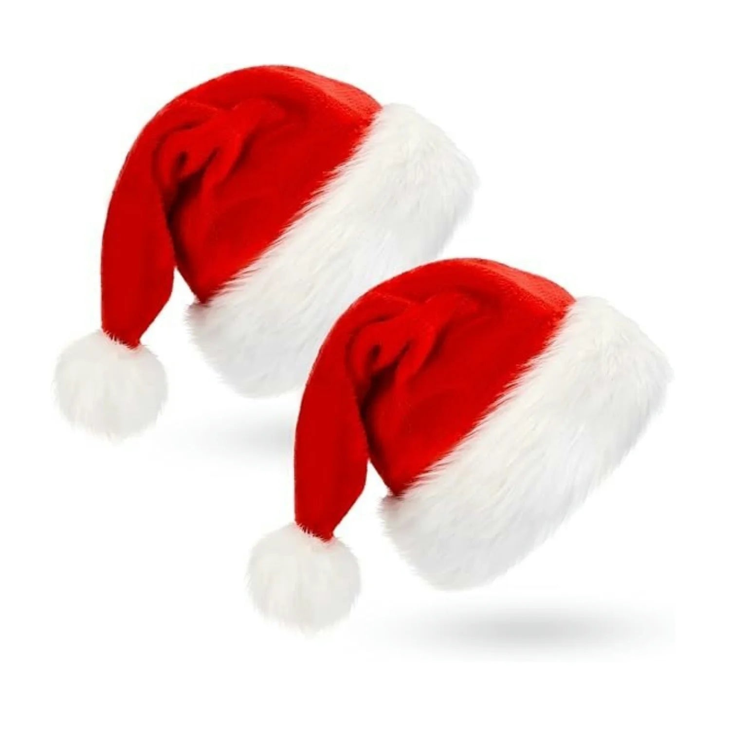 Fluffy Red Santa Hats for Adults