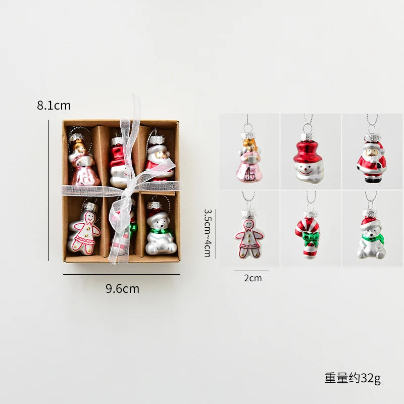 Glass Gingerbread Man Ornaments Set