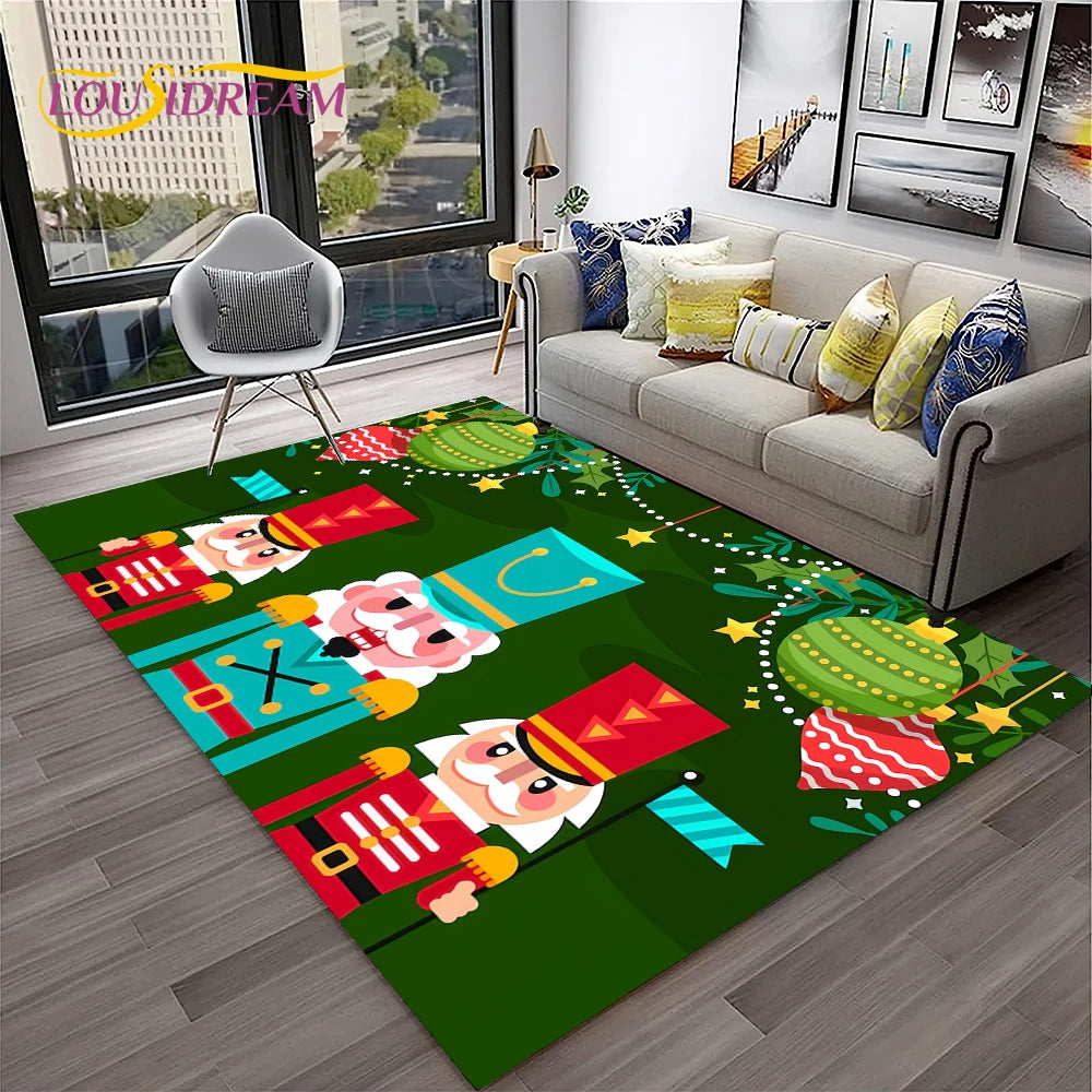 Nutcracker Christmas Cartoon Floor Rug