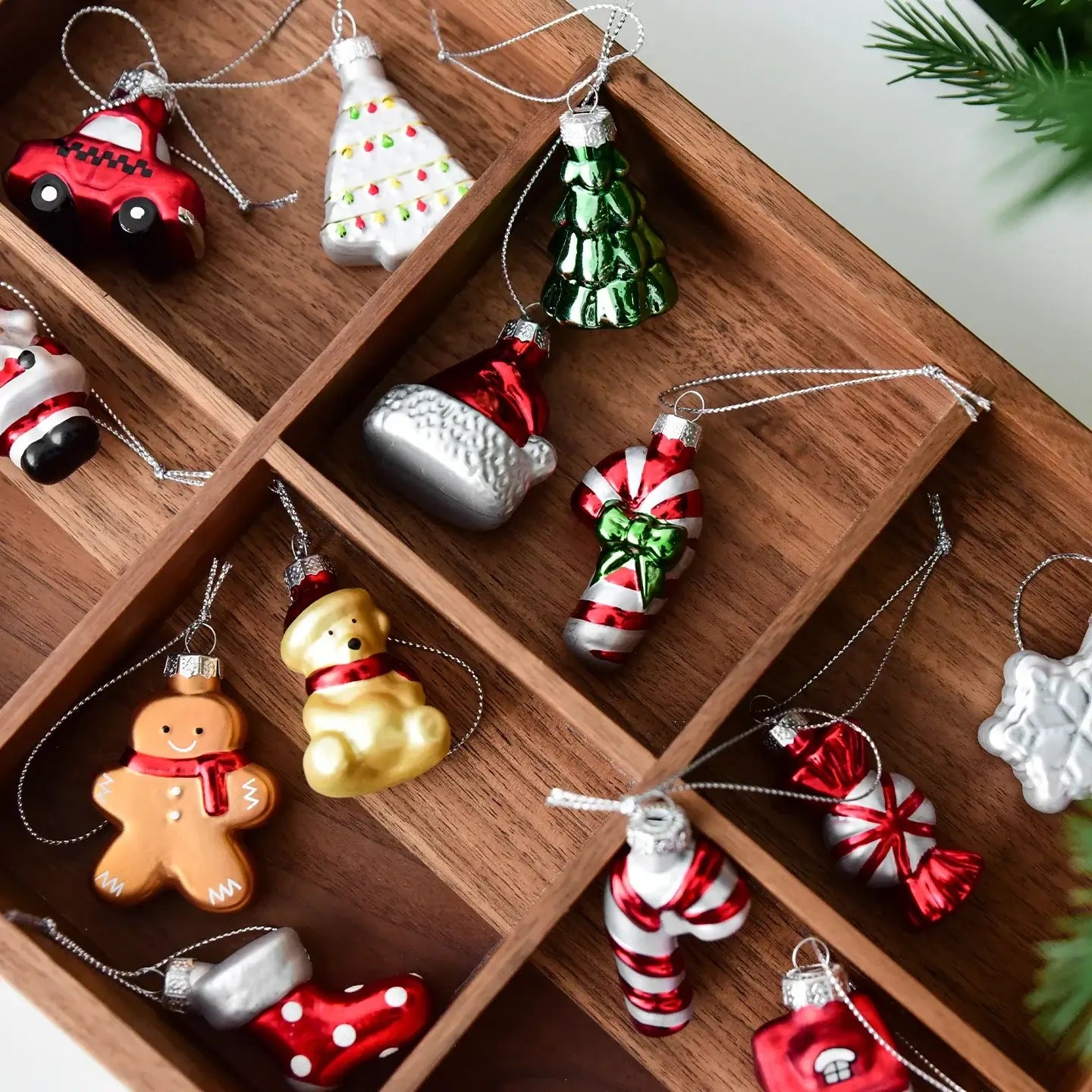 Glass Gingerbread Man Ornaments Set