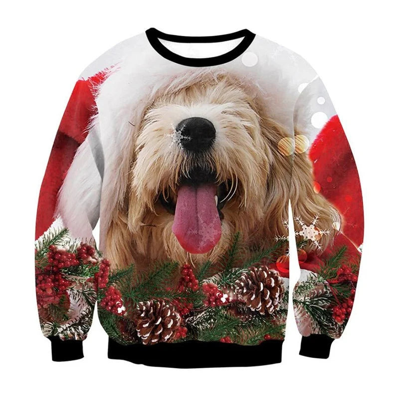 Men’s 3D Printed Reindeer Christmas Sweatshirt